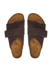 Birkenstock Klapki Kyoto Lenb 1022498 Brązowy. Kolor: brązowy. Materiał: nubuk, skóra #4