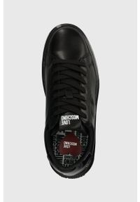 Love Moschino sneakersy skórzane BOLD40 kolor czarny JA15674G0HIA500A. Nosek buta: okrągły. Kolor: czarny. Materiał: skóra. Obcas: na platformie #5