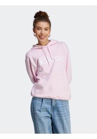 Adidas - adidas Bluza Essentials Linear Hoodie IL3343 Różowy Regular Fit. Kolor: różowy. Materiał: bawełna