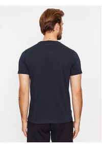 Karl Lagerfeld - KARL LAGERFELD T-Shirt Crewneck 755071 500251 Granatowy Regular Fit. Typ kołnierza: dekolt w karo. Kolor: niebieski. Materiał: bawełna #6
