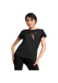 Koszulka Puma Ess Metallic Tee, Kobiety. Kolor: czarny. Materiał: materiał, bawełna