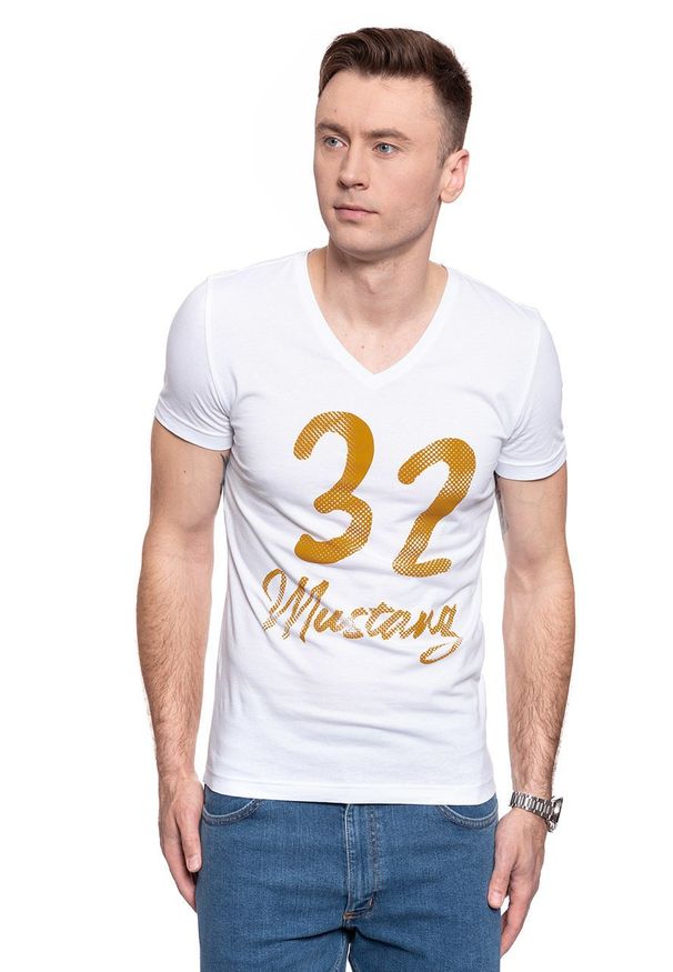 Mustang - MĘSKI T-SHIRT MUSTANG AARON V BASIC 1009904 2045