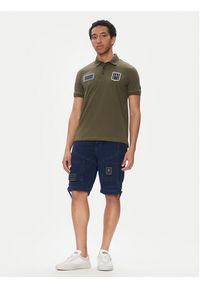 Aeronautica Militare Polo 251PO1851P344 Khaki Regular Fit. Typ kołnierza: polo. Kolor: brązowy. Materiał: bawełna #4