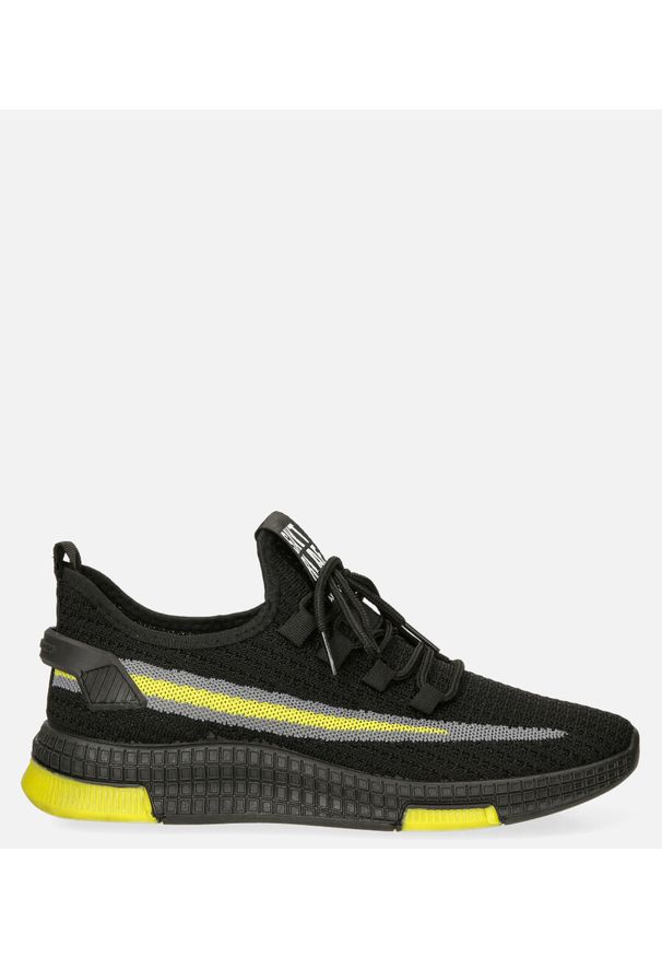 Casu - Czarne buty sportowe sznurowane casu 20a20/by. Kolor: żółty, wielokolorowy, czarny