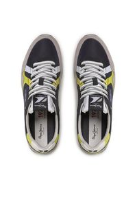 Pepe Jeans Sneakersy Brit Man Print PMS30923 Granatowy. Kolor: niebieski. Materiał: materiał. Wzór: nadruk