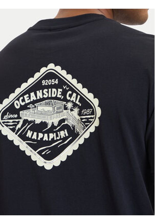 Napapijri T-Shirt S-Flint NP0A4FZZ Czarny Regular Fit. Kolor: czarny. Materiał: bawełna