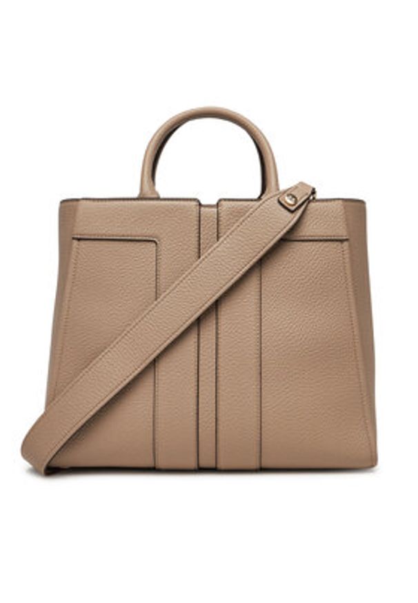 Elisabetta Franchi Torebka BS-07A-51E2-V500 Beżowy. Kolor: beżowy. Materiał: skórzane
