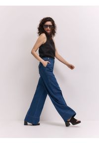 Reserved - Jeansy wide leg - niebieski. Kolor: niebieski #1