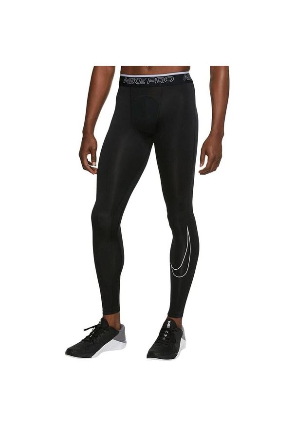 Nike - Męskie Rajstopy DriFIT. Kolor: czarny. Długość: długie