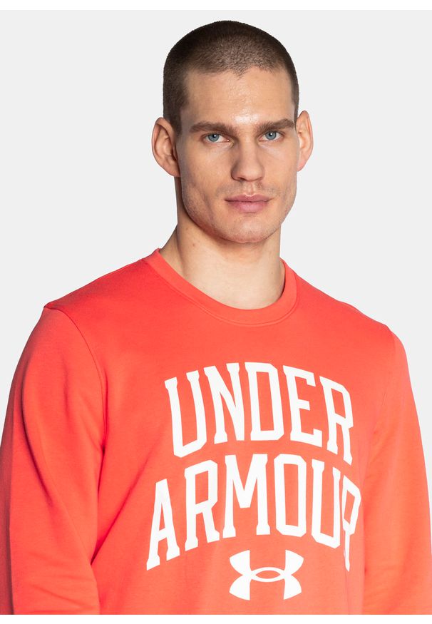 Bluza męska Under Armour Rival Terry Crew (1361561-690). Kolor: czerwony. Materiał: poliester, bawełna, materiał. Styl: sportowy