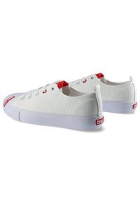 Big-Star - Białe Trampki Big Star Damskie Modne Półbuty. Okazja: na spacer, na co dzień. Zapięcie: sznurówki. Kolor: biały. Materiał: guma, materiał. Szerokość cholewki: normalna. Styl: casual #6