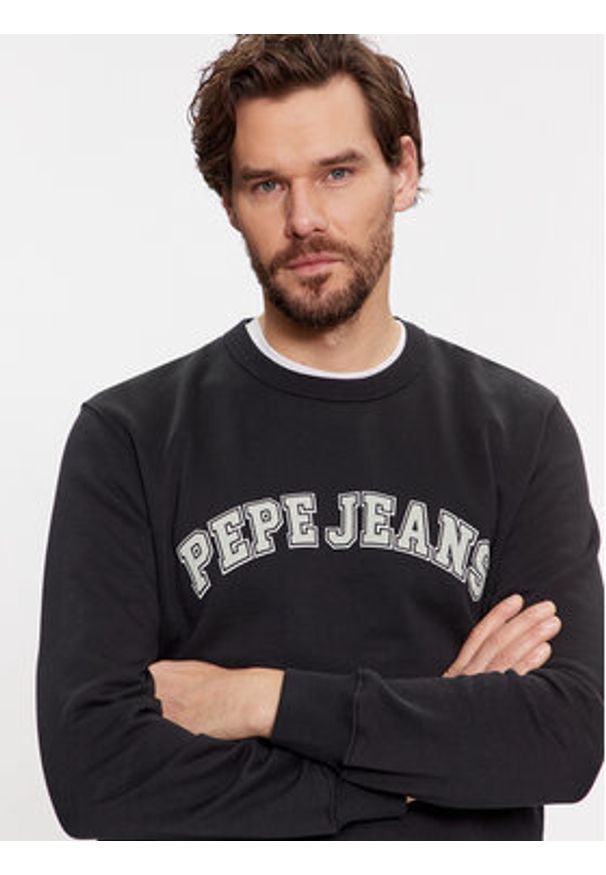 Pepe Jeans Bluza Raven PM582555 Czarny Regular Fit. Kolor: czarny. Materiał: bawełna