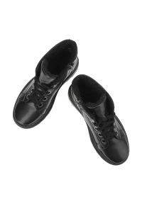 Czarne Trapery Armodo Ocieplane Buty Damskie. Zapięcie: sznurówki. Kolor: czarny. Materiał: syntetyk, futro, skóra. Sezon: zima. Styl: elegancki #8