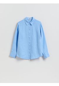 Reserved - Lniana koszula - jasnoniebieski. Kolor: niebieski. Materiał: len
