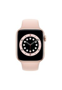 APPLE Watch 6 44mm (Złoty z opaską sportową w kolorze różowym). Rodzaj zegarka: smartwatch. Kolor: złoty, wielokolorowy, różowy. Materiał: poliester, nylon, guma, materiał. Styl: sportowy #2