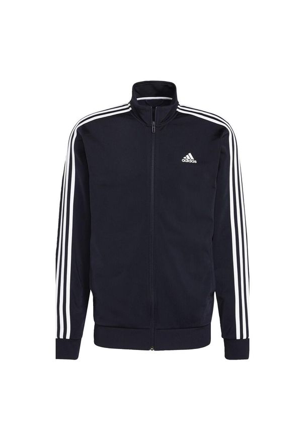 Adidas - Kurtka z dresu adidas 3-Stripes Essentials Warm-Up. Kolor: niebieski, wielokolorowy, biały. Materiał: dresówka
