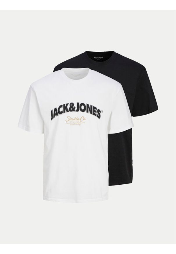 Jack & Jones Komplet t-shirtów Bronx 12271571 Czarny Relaxed Fit. Kolor: czarny. Materiał: bawełna