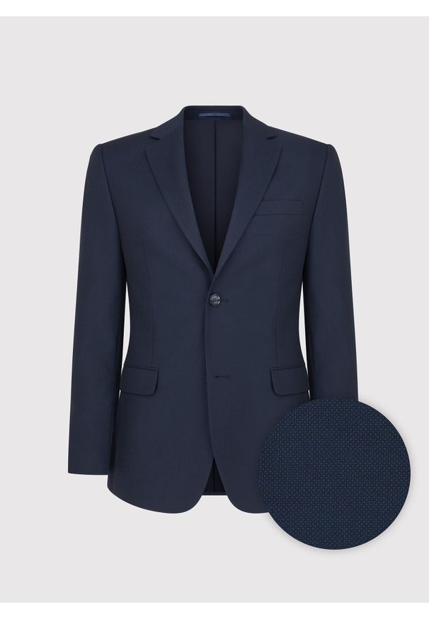 Pako Lorente - PAKO LORENTE – Granatowa wełniana marynarka garniturowa. Kolor: niebieski. Materiał: wełna