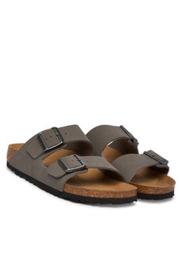 Birkenstock Klapki Arizona 1030572 Szary. Kolor: szary. Materiał: skóra