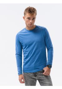 Ombre Clothing - Longsleeve męski bez nadruku - ciemnoniebieski V5 - Rozmiar: XXL. Okazja: na co dzień. Kolor: niebieski. Materiał: bawełna. Długość rękawa: długi rękaw. Długość: długie. Styl: klasyczny, casual, rockowy #3