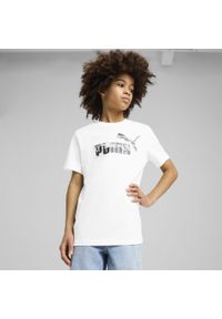 Puma - Młodzieżowa koszulka Essentials Camo PUMA White. Kolor: biały. Wzór: moro. Sport: joga i pilates