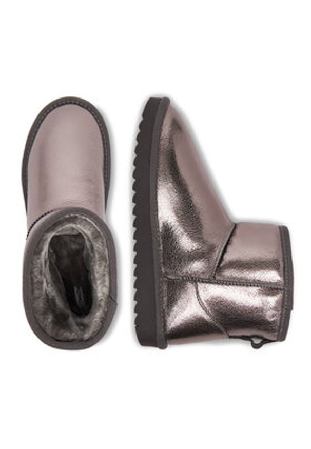 DeeZee Śniegowce DZ-84 Srebrny. Kolor: srebrny. Materiał: skóra