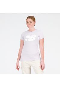 Koszulka damska New Balance WT03816GRV – fioletowa. Kolor: fioletowy. Materiał: bawełna