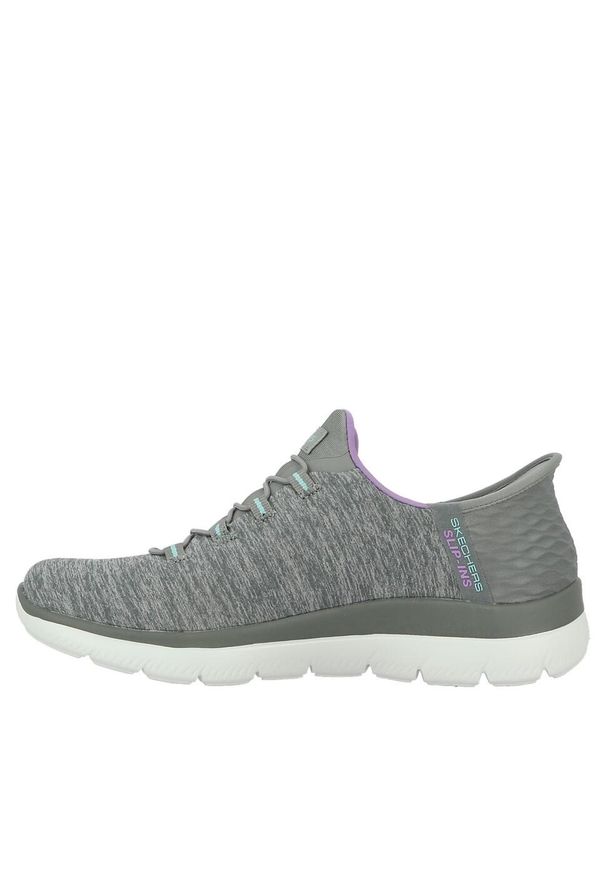 skechers - Damskie SUMMITS DAZZLING HAZE Slip-On Szary / Wielokolorowy. Zapięcie: bez zapięcia. Kolor: szary, wielokolorowy. Materiał: materiał. Szerokość cholewki: normalna. Wzór: melanż. Model: Skechers Sport. Sport: tenis
