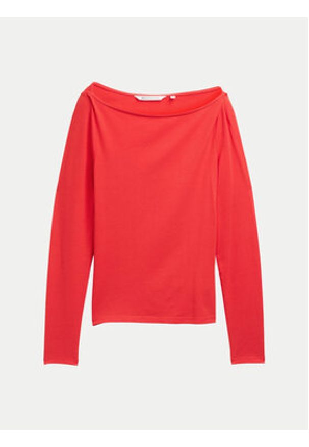 Tom Tailor Denim Bluzka 1045412 Czerwony Slim Fit. Kolor: czerwony. Materiał: bawełna