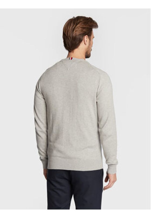 TOMMY HILFIGER - Tommy Hilfiger Sweter MW0MW28046 Szary Regular Fit. Kolor: szary. Materiał: bawełna