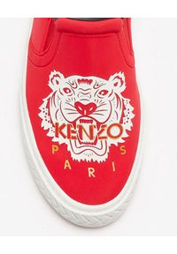 Kenzo - KENZO - Czerwone trampki z tygrysem. Zapięcie: bez zapięcia. Kolor: czerwony. Materiał: guma. Wzór: nadruk #5