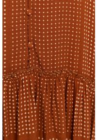 JDY - Jacqueline de Yong Sukienka kolor brązowy mini rozkloszowana. Kolor: brązowy. Materiał: tkanina. Długość rękawa: raglanowy rękaw. Typ sukienki: rozkloszowane. Długość: mini #2