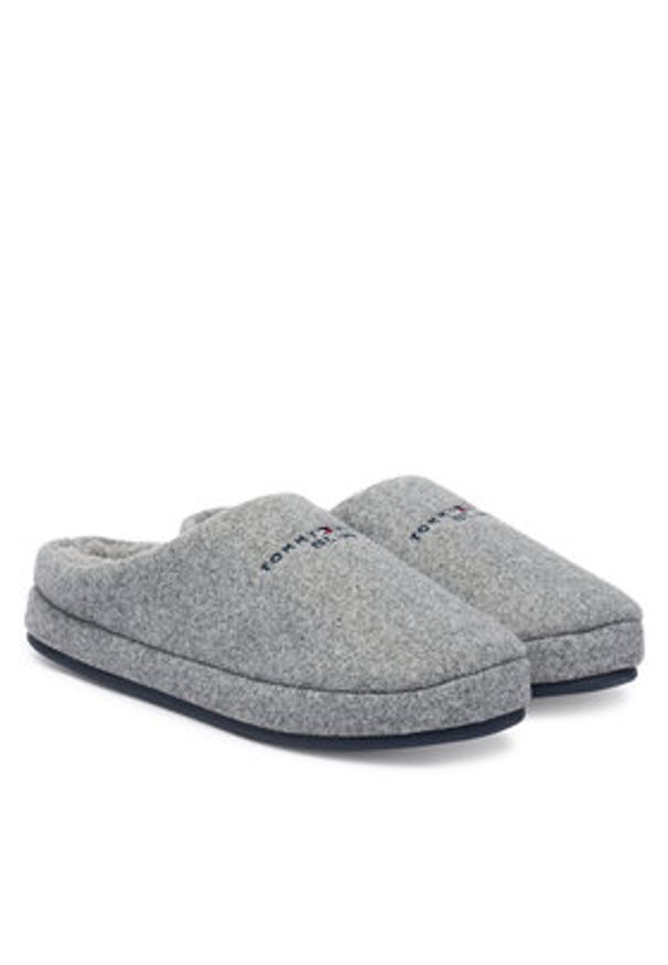 TOMMY HILFIGER - Tommy Hilfiger Kapcie Felt House FM0FM05614 Szary. Kolor: szary. Materiał: materiał