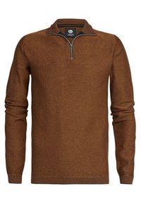 Petrol Industries Sweter M-3030-KWC205 Brązowy Regular Fit. Kolor: brązowy. Materiał: bawełna #2