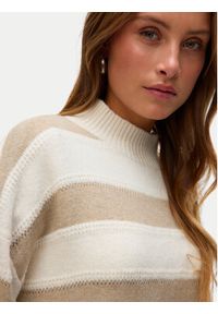 Vero Moda Sweter Inez 10331538 Beżowy Regular Fit. Kolor: beżowy. Materiał: syntetyk