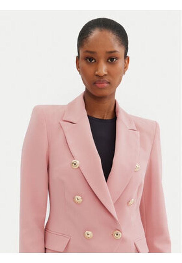 Rinascimento Marynarka CFC0122865003 Różowy Regular Fit. Kolor: różowy. Materiał: syntetyk