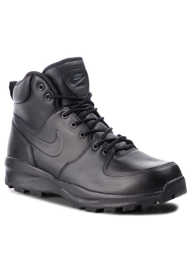 Nike - Buty NIKE - Manoa Leather 454350 003 Black/Black/Black. Kolor: czarny. Materiał: skóra