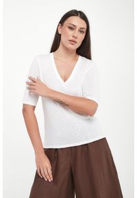 Weekend Max Mara - T-shirt damski lniany Opzione WEEKEND MAX MARA. Materiał: len #1