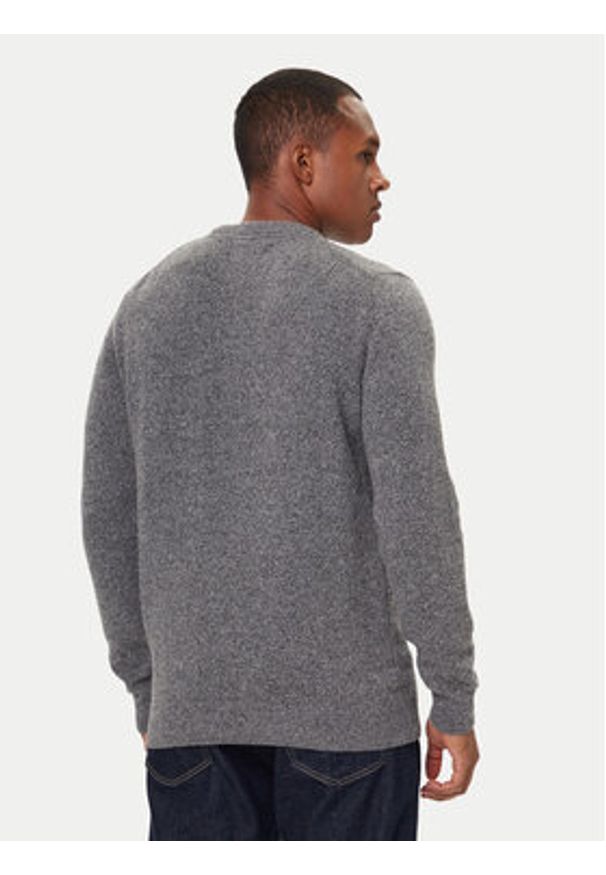 Barbour Sweter Essential Tisbury MKN0844GY12 Szary Regular Fit. Kolor: szary. Materiał: wełna