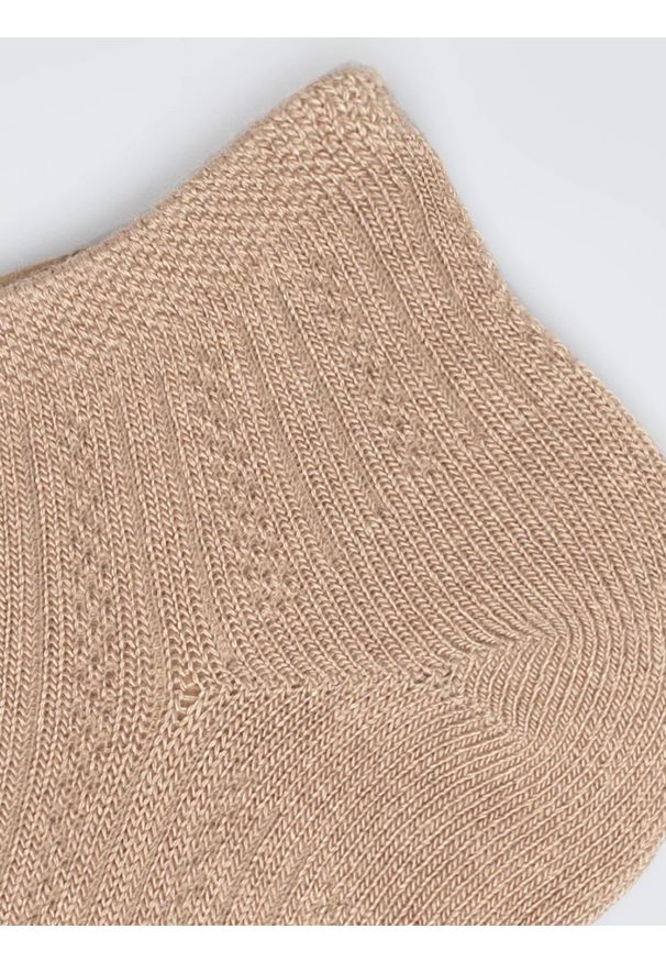 Big-Star - Stopki damskie ażurowe beżowe Holiana 801. Kolor: beżowy. Materiał: skóra, wiskoza. Wzór: ażurowy