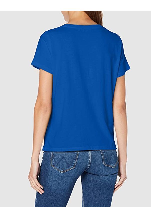 Wrangler - WRANGLER SS CIRCLE TEE DAMSKI T-SHIRT KOSZULKA Z KRÓTKIM RĘKAWEM LOGO NADRUK NAVY W7Z2EV114 112132160. Długość rękawa: krótki rękaw. Długość: krótkie. Wzór: nadruk