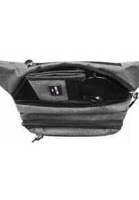Męska Saszetka na Biodro (Nerka) - Pako Jeans - Szara. Kolor: szary. Materiał: poliester #7
