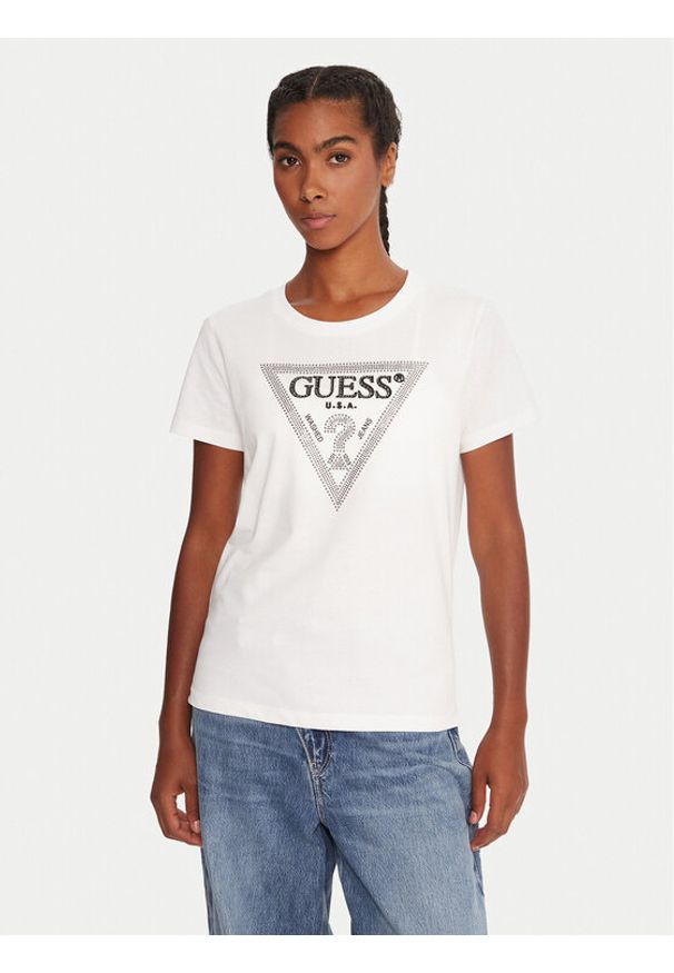 Guess T-Shirt W5BI18 I3Z14 Biały Regular Fit. Kolor: biały. Materiał: bawełna