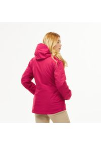 FORCLAZ - Kurtka turystyczna damska zimowa Forclaz SH500 mountain -10°C 3w1 wodoodporna. Kolor: czerwony, wielokolorowy, różowy, brązowy. Materiał: materiał. Sezon: zima