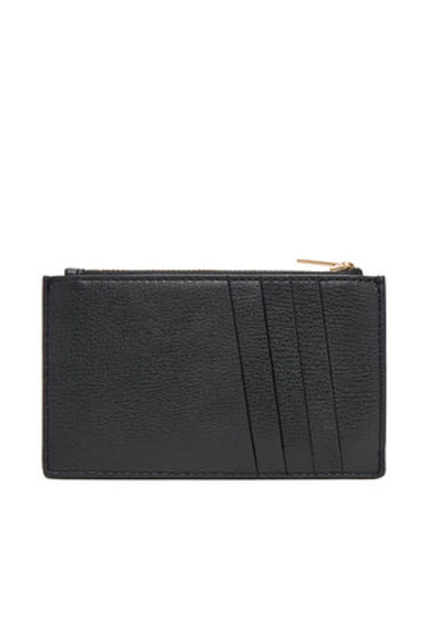 Calvin Klein Duży Portfel Damski Foil Logo Top Zip Cardcase LV04F1090G Czarny. Kolor: czarny. Materiał: skóra