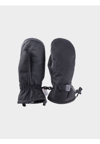 4f - 4F Rękawice narciarskie z jednym palcem damskie - czarne S. Kolor: czarny. Materiał: tkanina, materiał, dzianina, skóra, syntetyk. Technologia: Thinsulate. Sezon: zima. Sport: narciarstwo #1
