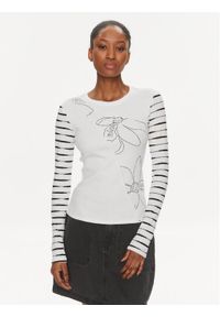 Desigual Bluzka Boston 24SWTK70 Biały Slim Fit. Kolor: biały. Materiał: bawełna #1