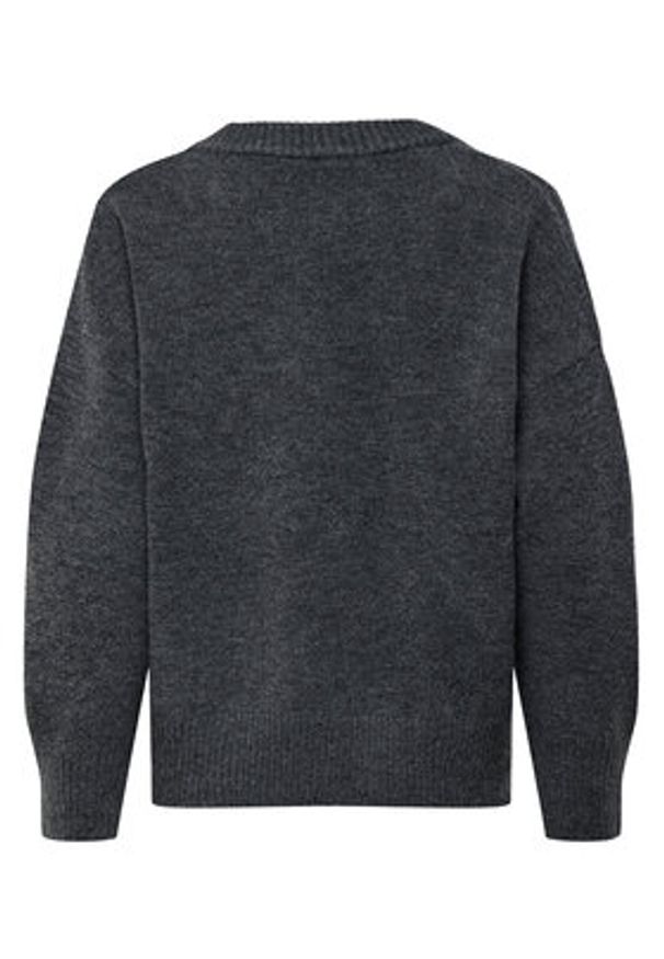 only - ONLY Sweter Mari 15360940 Szary Loose Fit. Kolor: szary. Materiał: syntetyk