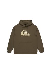 Quiksilver - Bluza z kapturem dla Mężczyzn BIG LOGO Brązowy. Typ kołnierza: kaptur. Kolor: zielony. Materiał: poliester, bawełna. Długość rękawa: długi rękaw. Długość: długie