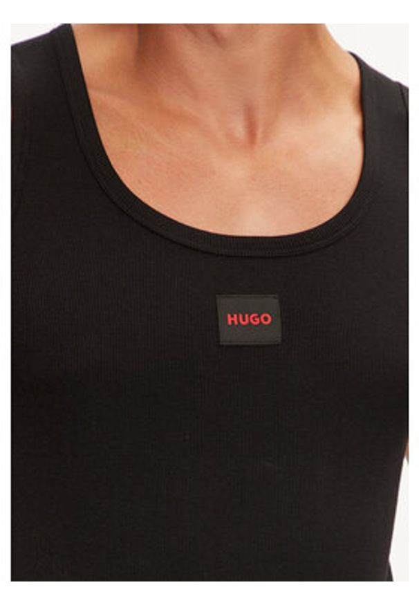 Hugo Tank top Edge 50515657 Czarny Regular Fit. Kolor: czarny. Materiał: bawełna